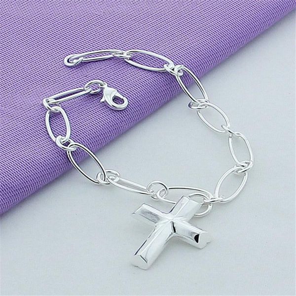 charm bracelets 925 silver plated cross paper clip bracelet for women fashion wedding engagement party jewelry gift, Golden;silver
charm bracelets 925 silver plated cross paper clip bracelet for women fashion wedding engagement party jewelry gift, Golden;silver