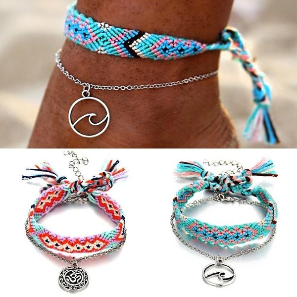 bangle bohemia 2pcs/set rune handmade weave cotton anklet bracelet classics female beach foot chain anklets bracelets sets jewelry, Black
bangle bohemia 2pcs/set rune handmade weave cotton anklet bracelet classics female beach foot chain anklets bracelets sets jewelry, Black