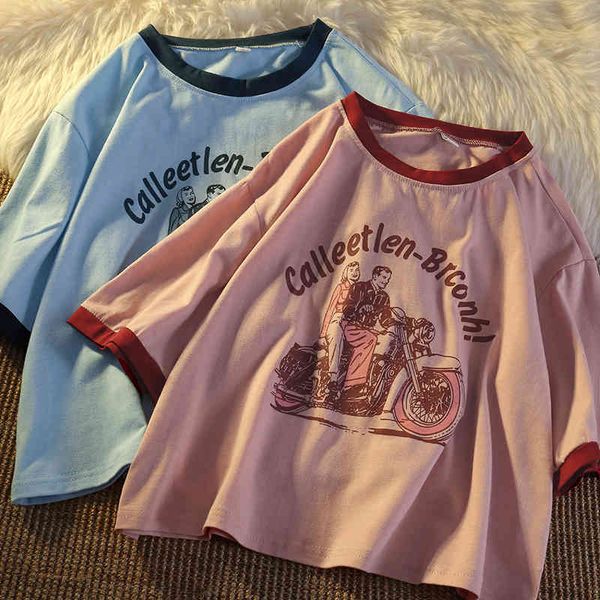 women's t-shirt pure cotton women loose t shirt summer fashion cartoon print casual o neck girls tees short sleeve korean letter t, White
women's t-shirt pure cotton women loose t shirt summer fashion cartoon print casual o neck girls tees short sleeve korean letter t, White