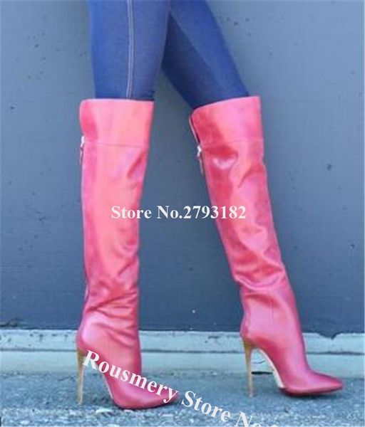 boots rousmery fashion pointed toe rose red black leather stiletto heel over knee zipper-up long high formal shoes
boots rousmery fashion pointed toe rose red black leather stiletto heel over knee zipper-up long high formal shoes