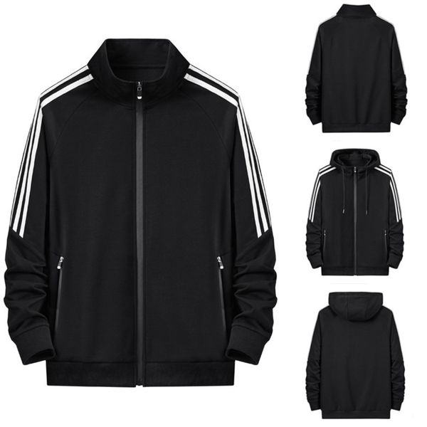 men's casual sweater youth hooded solid color three bar cardigan loose coat brand black stand collar top
men's casual sweater youth hooded solid color three bar cardigan loose coat brand black stand collar top