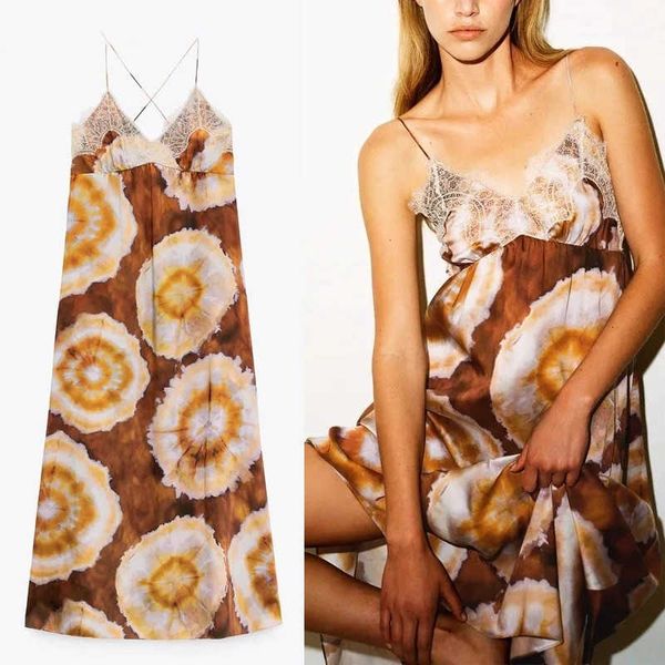 za summer women lace print long dress sleeveless backless straps sundress fashion lace applique elegant party dresses 210602, Black;gray
za summer women lace print long dress sleeveless backless straps sundress fashion lace applique elegant party dresses 210602, Black;gray