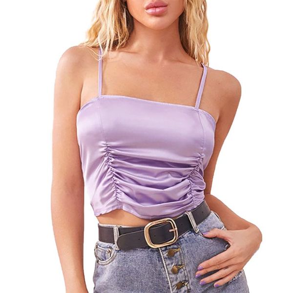 hirigin fashion women casual suspender purple solid color off-the-shoulder pleated crop women's tanks & camis, White
hirigin fashion women casual suspender purple solid color off-the-shoulder pleated crop women's tanks & camis, White