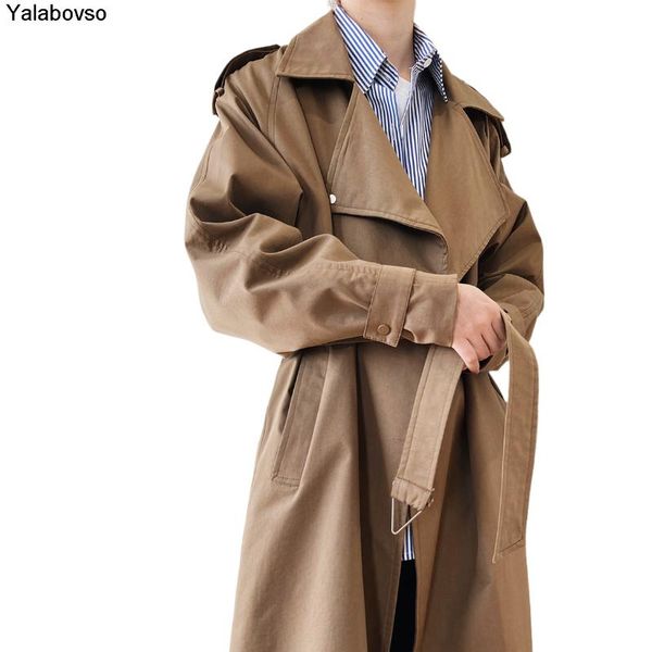 women's trench coats 2021 spring and autumn british styles coat medium length over knee windbreaker loose korean jacket, Tan;black
women's trench coats 2021 spring and autumn british styles coat medium length over knee windbreaker loose korean jacket, Tan;black