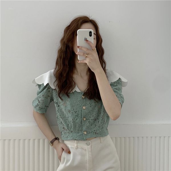 dress summer fashion short sleeves simple thin elegance sweet all match girls women blouses gentle shirts, White
dress summer fashion short sleeves simple thin elegance sweet all match girls women blouses gentle shirts, White