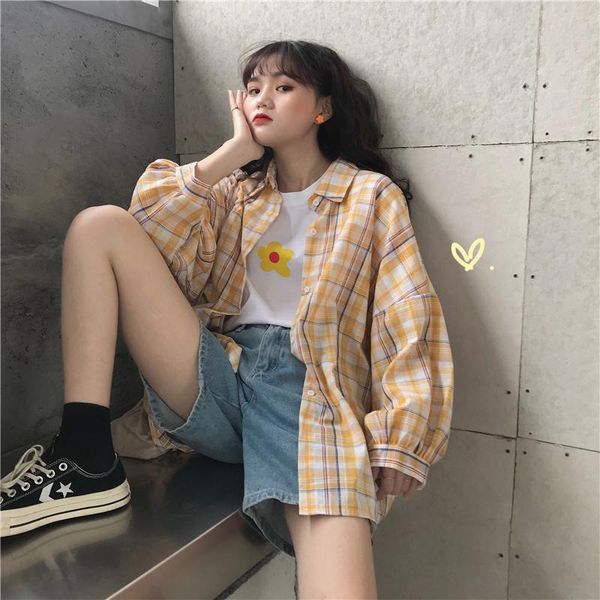 women's blouses & shirts spring 2021 style fresh front short back plaid loose ageing long sleeve shirt jacket female student ins, White
women's blouses & shirts spring 2021 style fresh front short back plaid loose ageing long sleeve shirt jacket female student ins, White