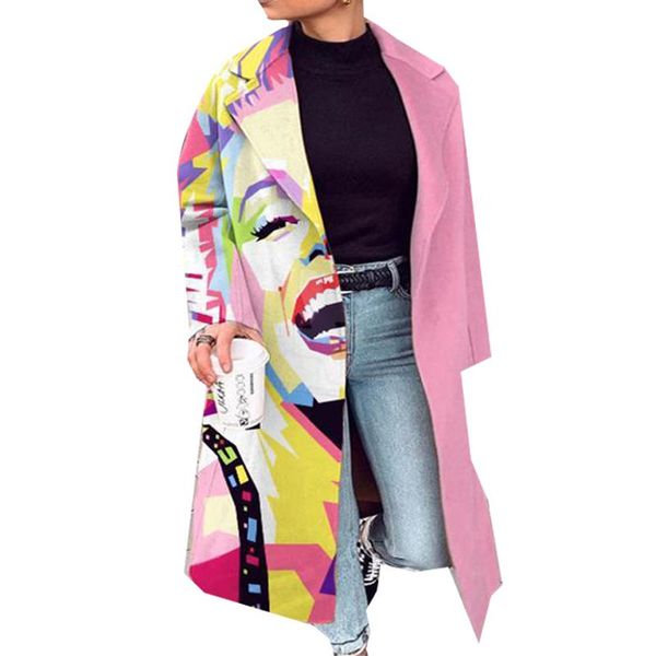 women's wool & blends 2021 jacket autumn winter long coat fashion print patchwork overcoat casual cardigan female, Black
women's wool & blends 2021 jacket autumn winter long coat fashion print patchwork overcoat casual cardigan female, Black