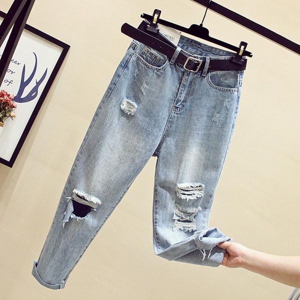 women's jeans tassel autumn women spring hole high zipper ankle length pants female loose casual fashion haren zx129, Blue
women's jeans tassel autumn women spring hole high zipper ankle length pants female loose casual fashion haren zx129, Blue