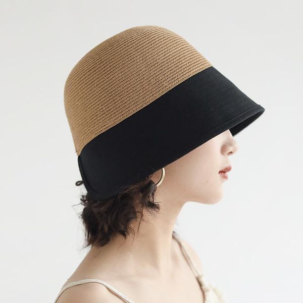 wide brim hats summer straw hat women sunscreen bucket korean wild panelled color fisherman travel cover face cap adjustable sunhat, Blue;gray
wide brim hats summer straw hat women sunscreen bucket korean wild panelled color fisherman travel cover face cap adjustable sunhat, Blue;gray