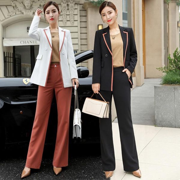 women's suits & blazers business sets women pencil pant black splice blazer+wide leg pants 2 piece office lady female outfits, White;black
women's suits & blazers business sets women pencil pant black splice blazer+wide leg pants 2 piece office lady female outfits, White;black