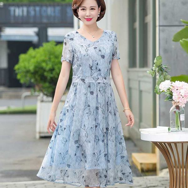 party dresses mother dress middle-aged and elderly women short-sleeved chiffon printed casual ho96, White;black
party dresses mother dress middle-aged and elderly women short-sleeved chiffon printed casual ho96, White;black