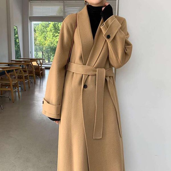 women's wool & blends winter women solid sashes double breasted woolen female thick warm outerwears office lady korean streetwear amp c, Black
women's wool & blends winter women solid sashes double breasted woolen female thick warm outerwears office lady korean streetwear amp c, Black