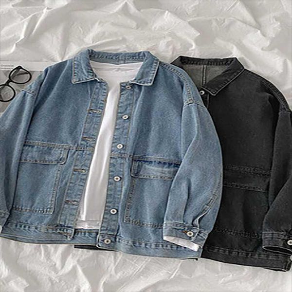 women's jackets 2021 spring and autumn loose all-match denim short jacket fashion temperament lapel long-sleeved blouse women, Black;brown
women's jackets 2021 spring and autumn loose all-match denim short jacket fashion temperament lapel long-sleeved blouse women, Black;brown