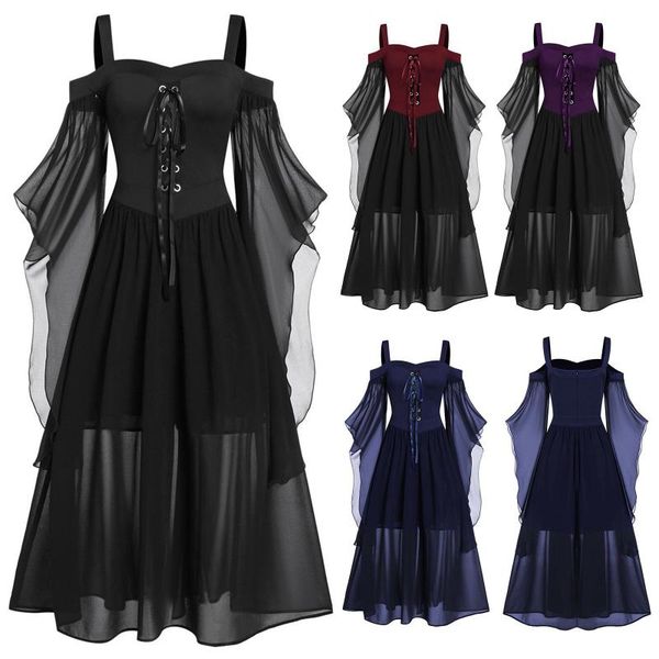 casual dresses for women gothic cold shoulder long flared sleeve waist tight bandage party dress clothing summer #t2q, Black;gray
casual dresses for women gothic cold shoulder long flared sleeve waist tight bandage party dress clothing summer #t2q, Black;gray