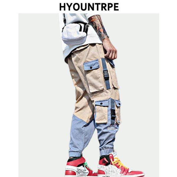 men's pants fashion patchwork pockets cargo harem mens casual elastic waist joggers streetwear hip hop ankle drawstring trousers, Black
men's pants fashion patchwork pockets cargo harem mens casual elastic waist joggers streetwear hip hop ankle drawstring trousers, Black