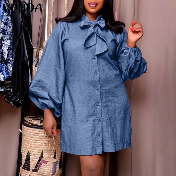 casual dresses autumn denim shirt dress 2021 vonda women long sleeve party mini button down holiday sundress femme loose short vestidos, Black;gray
casual dresses autumn denim shirt dress 2021 vonda women long sleeve party mini button down holiday sundress femme loose short vestidos, Black;gray