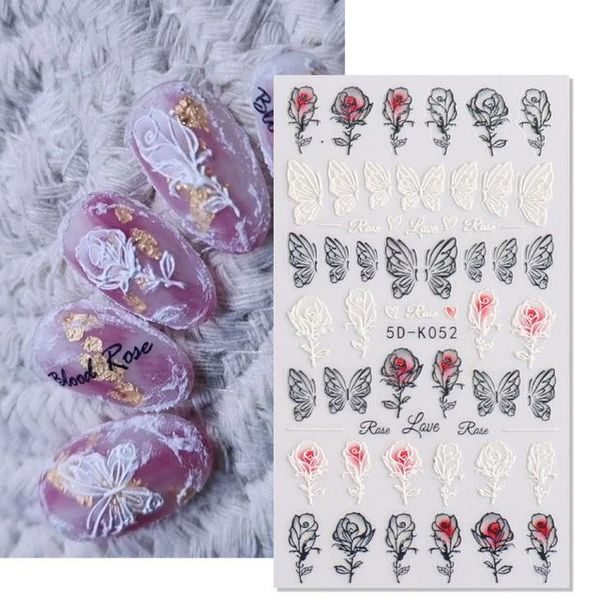 1sheet white embossed flower lace 5d sticker decal wedding nail art designs floral butterfly japanese manicure decor stickers & decals, Black
1sheet white embossed flower lace 5d sticker decal wedding nail art designs floral butterfly japanese manicure decor stickers & decals, Black