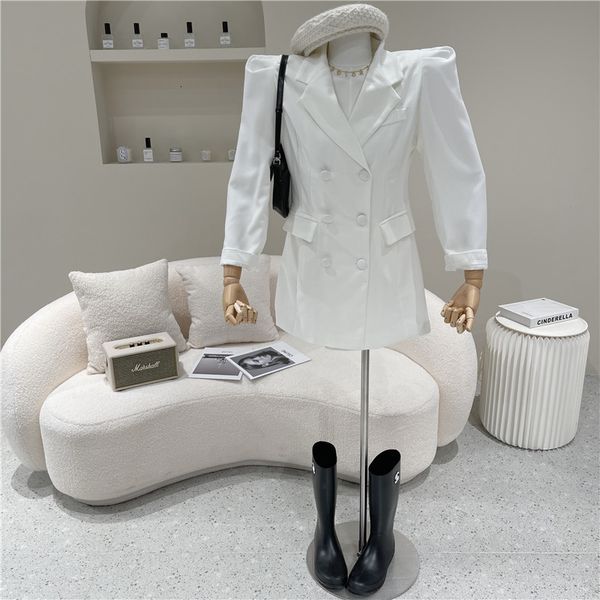 spring summer 2021 niche female fashion design double breasted suit dress bubble temperament, Black;gray
spring summer 2021 niche female fashion design double breasted suit dress bubble temperament, Black;gray