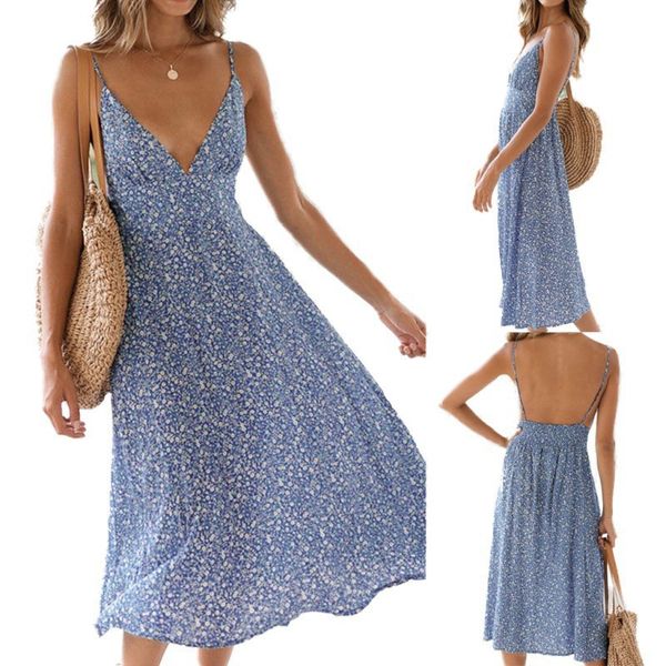 2021 selling european and american summer women's sleeveless suspender v-neck high waist printed dress, Black;gray
2021 selling european and american summer women's sleeveless suspender v-neck high waist printed dress, Black;gray