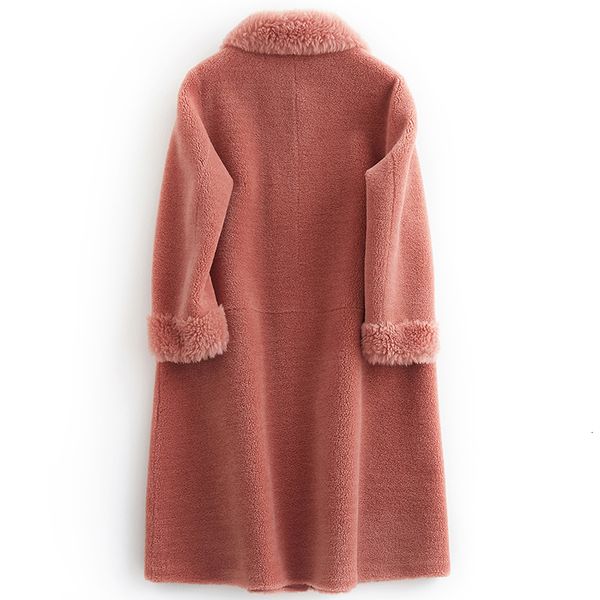 real female wool jacket autumn winter coat women clothes korean vintage sheep shealring fur long hiver 190231, Black
real female wool jacket autumn winter coat women clothes korean vintage sheep shealring fur long hiver 190231, Black