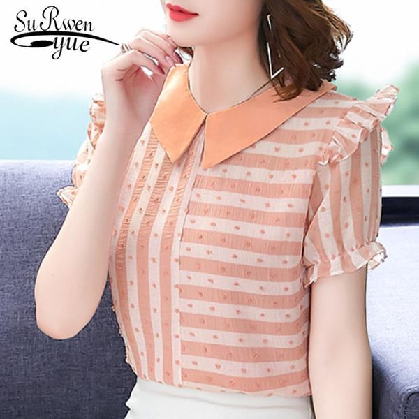 women's blouses & shirts 2021 women short sleeve chiffon blouse fashion striped shirt clothing blusas mujer de moda 4827 50, White
women's blouses & shirts 2021 women short sleeve chiffon blouse fashion striped shirt clothing blusas mujer de moda 4827 50, White