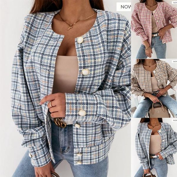 women's jackets stylish chic jacket women 2021 fashion single breasted coat female casual outerwear elegant plaid & coats, Black;brown
women's jackets stylish chic jacket women 2021 fashion single breasted coat female casual outerwear elegant plaid & coats, Black;brown