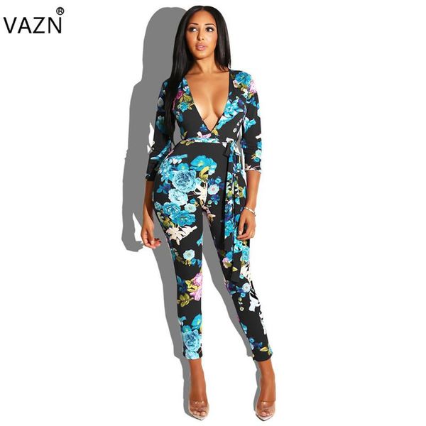 women's jumpsuits & rompers vazn autumn fashion women floral bodycon long ladies full sleeve deep v-neck lace up hm-6032, Black;white
women's jumpsuits & rompers vazn autumn fashion women floral bodycon long ladies full sleeve deep v-neck lace up hm-6032, Black;white