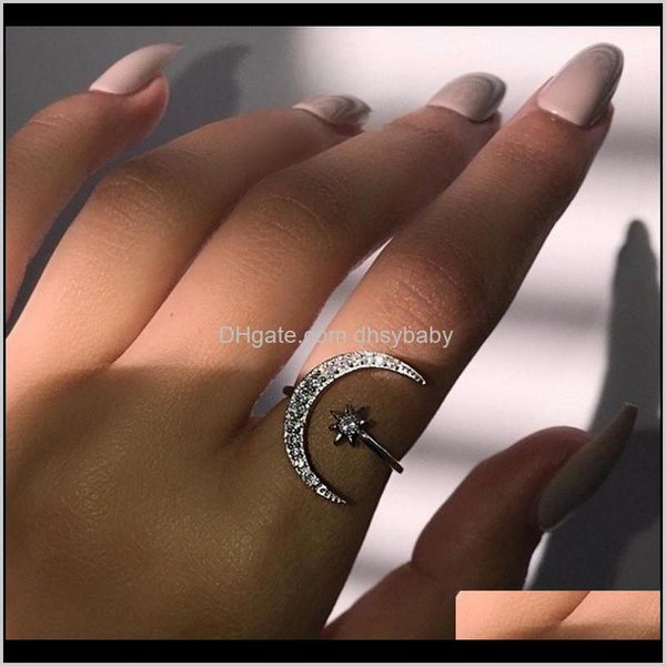 cluster drop delivery 2021 women lovely moon & star diamond engagement bridal wedding rings suitable adjustable for 4-12 fashion jewelry v8s, Golden;silver
cluster drop delivery 2021 women lovely moon & star diamond engagement bridal wedding rings suitable adjustable for 4-12 fashion jewelry v8s, Golden;silver