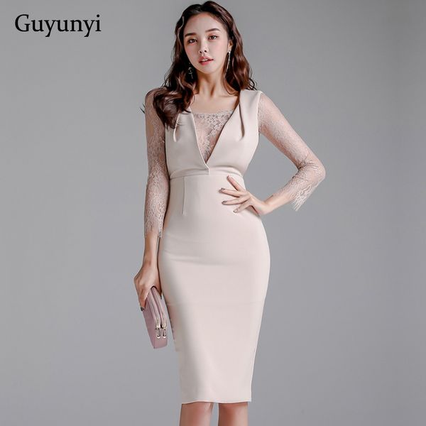 plain color office lady dress 2021 spring temperament perspective lace sleeves backless deep v-neck elegant party dress, Black;gray
plain color office lady dress 2021 spring temperament perspective lace sleeves backless deep v-neck elegant party dress, Black;gray