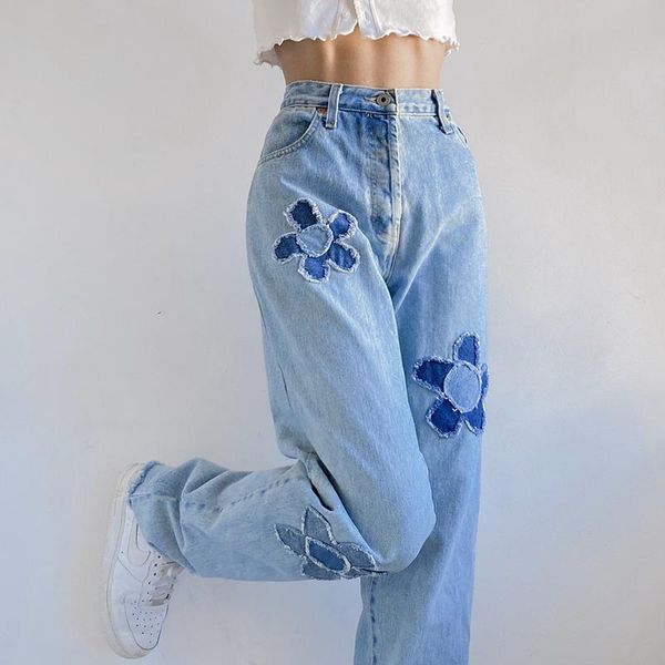 women's jeans stylish floral embroidery straight y2k 2021fashion boyfriends high waist denim pants for women female capris streetwear, Blue
women's jeans stylish floral embroidery straight y2k 2021fashion boyfriends high waist denim pants for women female capris streetwear, Blue