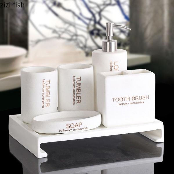 bath accessory set simple white bathroom accessories 5 pcs/set text sign portable soap dispenser toothbrush holder dish resin supplies
bath accessory set simple white bathroom accessories 5 pcs/set text sign portable soap dispenser toothbrush holder dish resin supplies