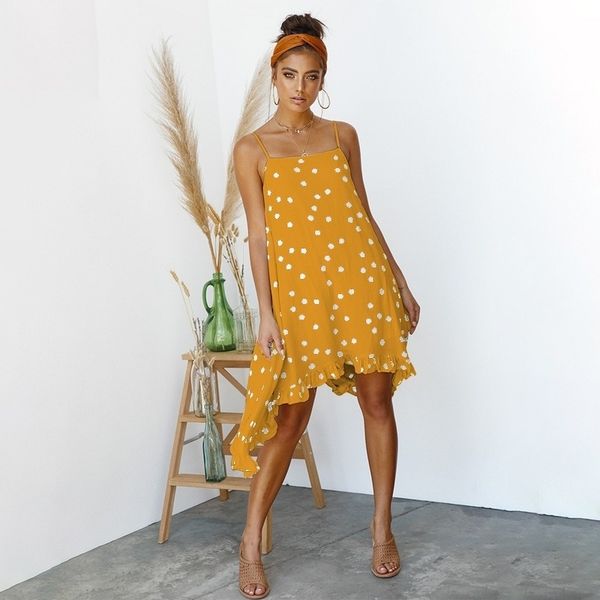 boho summer sundress women loose dot spaghetti strap high low dress sleeveless backless mini beach dresses bohemian vestid 210603, Black;gray
boho summer sundress women loose dot spaghetti strap high low dress sleeveless backless mini beach dresses bohemian vestid 210603, Black;gray