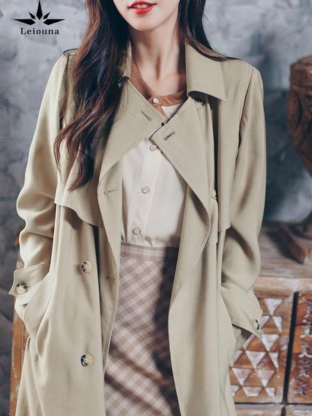 women's wool & blends leiouna long loose slim casual size plus spring trench coat 2021 fashion women double autumn office lady breasted, Black
women's wool & blends leiouna long loose slim casual size plus spring trench coat 2021 fashion women double autumn office lady breasted, Black