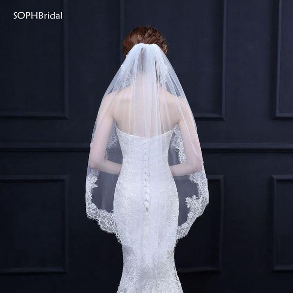 bridal veils arrival elegant one-layer applique wedding veil headwear accessories voile mariage velos de novia with comb, Black
bridal veils arrival elegant one-layer applique wedding veil headwear accessories voile mariage velos de novia with comb, Black