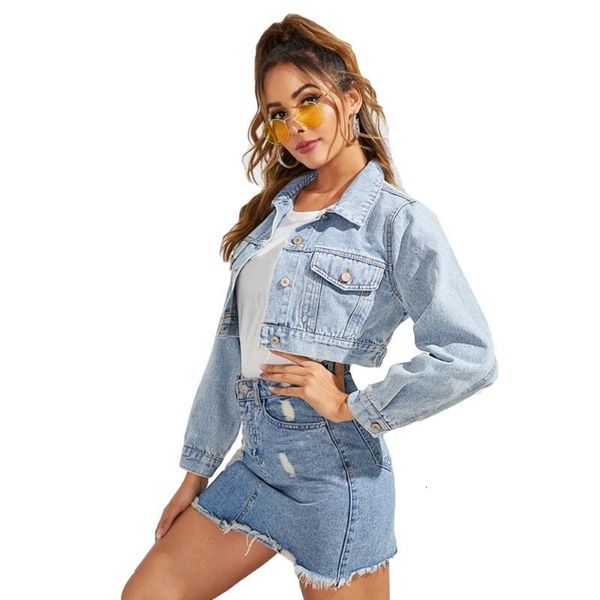 women's jackets blue cropped denim short jacket women casual single breasted buttons jeans clothing coat outwear spring autumn rmrw, Black;brown
women's jackets blue cropped denim short jacket women casual single breasted buttons jeans clothing coat outwear spring autumn rmrw, Black;brown