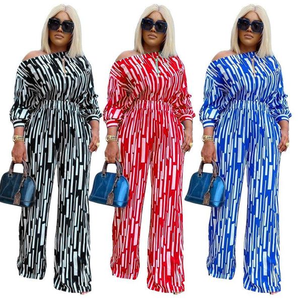 women's two piece pants shzq plus size slash neck striped printing sets casual long sleeve fashion high waist loose autumn outfits, White
women's two piece pants shzq plus size slash neck striped printing sets casual long sleeve fashion high waist loose autumn outfits, White