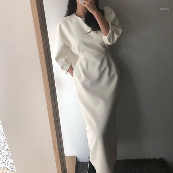one-piece korea 2021 dress spring autumn ladies office solid color slim midi fashion elegant vestidos casual dresses, Black;gray
one-piece korea 2021 dress spring autumn ladies office solid color slim midi fashion elegant vestidos casual dresses, Black;gray