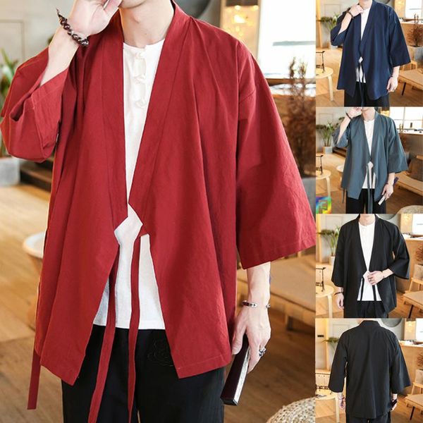 men's casual shirts 2021 men japanese cardigan vintage traditional jacket summer loose outwear streetwear kimono cosplay shirt, White;black
men's casual shirts 2021 men japanese cardigan vintage traditional jacket summer loose outwear streetwear kimono cosplay shirt, White;black