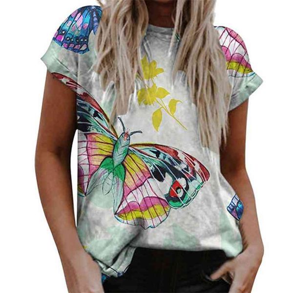 women's fashion t-shirt summer casual round neck pullover personalized 210623, White
women's fashion t-shirt summer casual round neck pullover personalized 210623, White