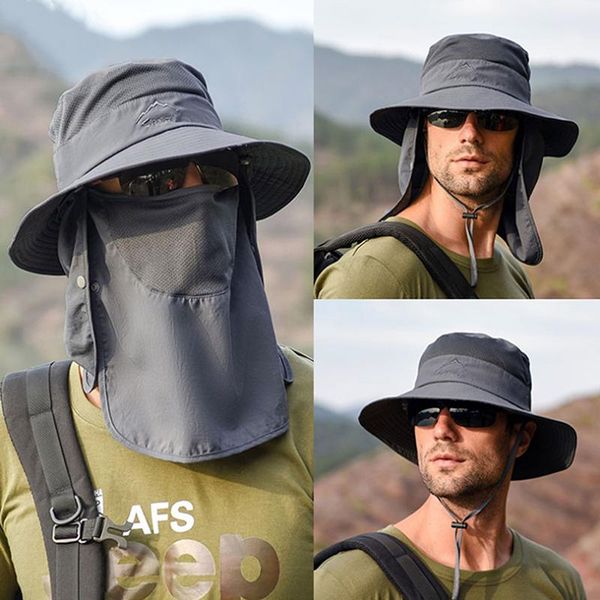 wide brim hats 2021 men women fishing hat outdoor cap uv protection adjustable breathable sunshade casual, Blue;gray
wide brim hats 2021 men women fishing hat outdoor cap uv protection adjustable breathable sunshade casual, Blue;gray
