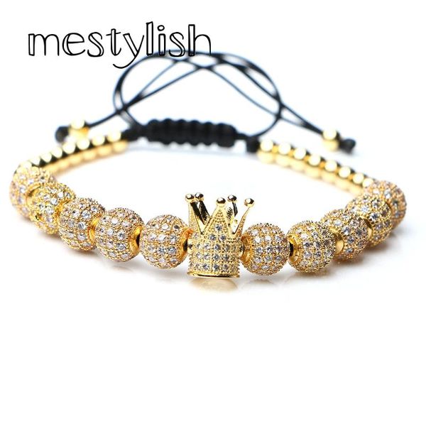 mestylish crown charm 4mm round cubic micro pave zircon beads braided macrame bracelet men jewelry pulseira feminina bracelets, Golden;silver
mestylish crown charm 4mm round cubic micro pave zircon beads braided macrame bracelet men jewelry pulseira feminina bracelets, Golden;silver