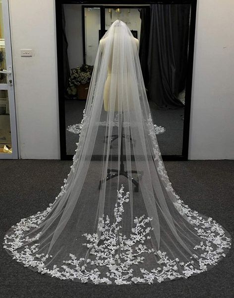 bridal veils wedding 3d flowers floral veil 1 tier long cathedral lace edge exquisite elegant for bride with metal comb, Black
bridal veils wedding 3d flowers floral veil 1 tier long cathedral lace edge exquisite elegant for bride with metal comb, Black