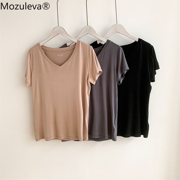 mozuleva summer casual v-neck solid color women t-shirt short sleeve loose female basic shirt ladies tees 100% cotton 210623, White
mozuleva summer casual v-neck solid color women t-shirt short sleeve loose female basic shirt ladies tees 100% cotton 210623, White