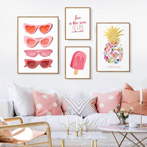 paintings simple illustration poster nordic pink sunglasses pineapple ice cream canvas painting wall art print picture living room decor
paintings simple illustration poster nordic pink sunglasses pineapple ice cream canvas painting wall art print picture living room decor