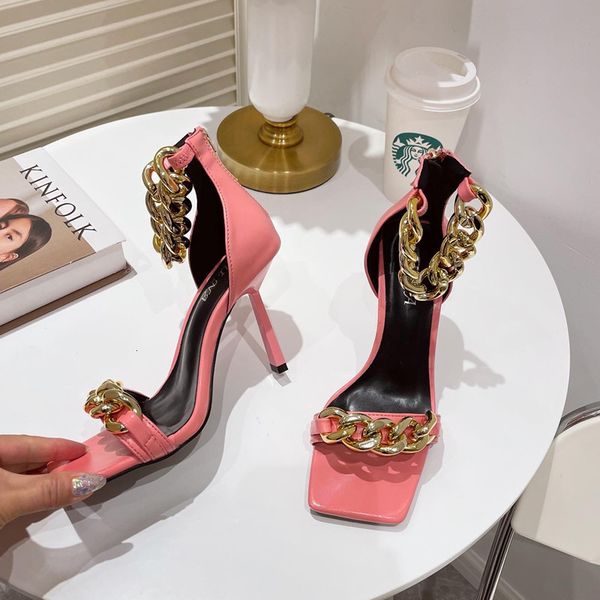 dress shoes ins style summer women sandals fashion metal chains thin high heels gladiator sandals female square toe office daily kc6h, Black
dress shoes ins style summer women sandals fashion metal chains thin high heels gladiator sandals female square toe office daily kc6h, Black