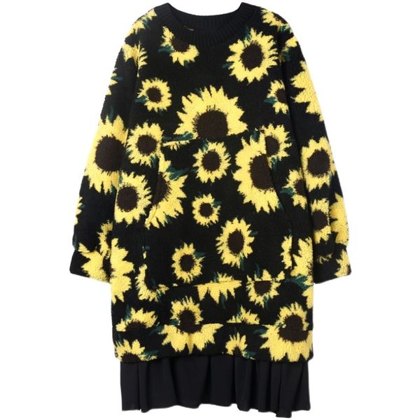 korean fashion winter around the neck sunflower sews hem size female dress, Black;gray
korean fashion winter around the neck sunflower sews hem size female dress, Black;gray
