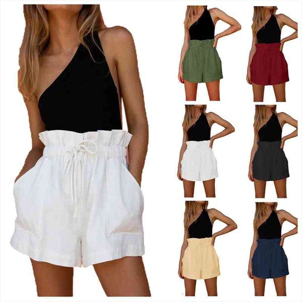 summer high waist cotton and linen women shorts casual elastic waist drawstring wide leg shorts streetwear, White;black
summer high waist cotton and linen women shorts casual elastic waist drawstring wide leg shorts streetwear, White;black