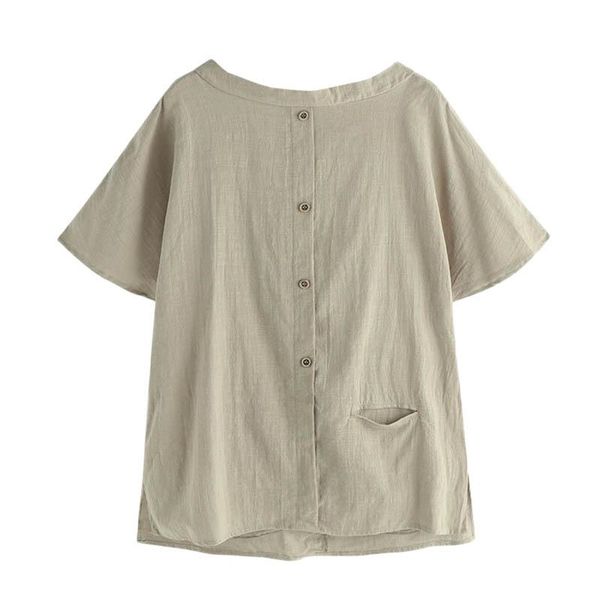 women's blouses & shirts vintage women cotton linen blouse summer short sleeve buttons casual pockets patchwork loose plus size gray, White
women's blouses & shirts vintage women cotton linen blouse summer short sleeve buttons casual pockets patchwork loose plus size gray, White
