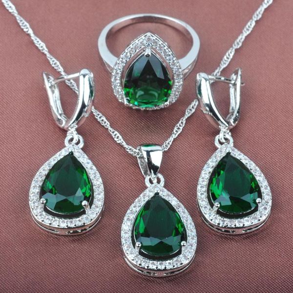 earrings & necklace water drop green zirconia women's summer jewelry sets wedding silver color crystal pendant ring tz0106
earrings & necklace water drop green zirconia women's summer jewelry sets wedding silver color crystal pendant ring tz0106