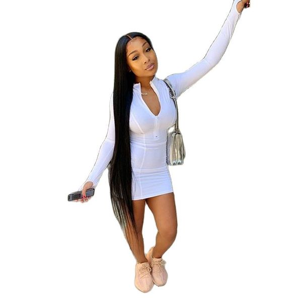 xllais plus size white clubwear dresses women long sleeve zippers bodycon mini vestidos ladies summer elegant party outfits, Black;gray
xllais plus size white clubwear dresses women long sleeve zippers bodycon mini vestidos ladies summer elegant party outfits, Black;gray